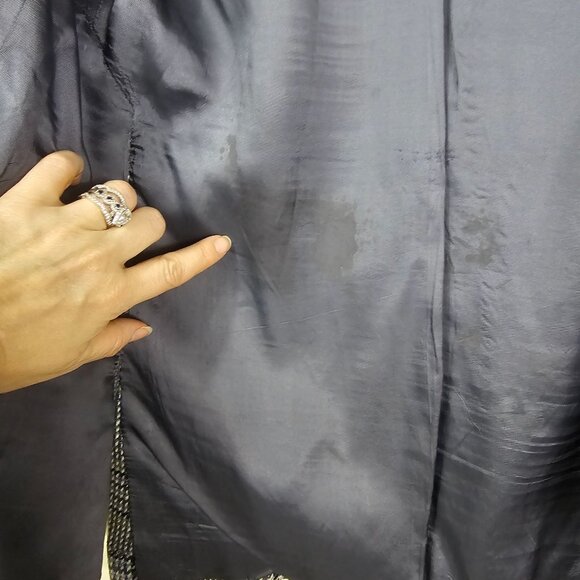 VTG 70s Chester Barrie Houndstooth Cashmere Blazer Sz 42S Blue Gray Quiet Luxury - Picture 10 of 16